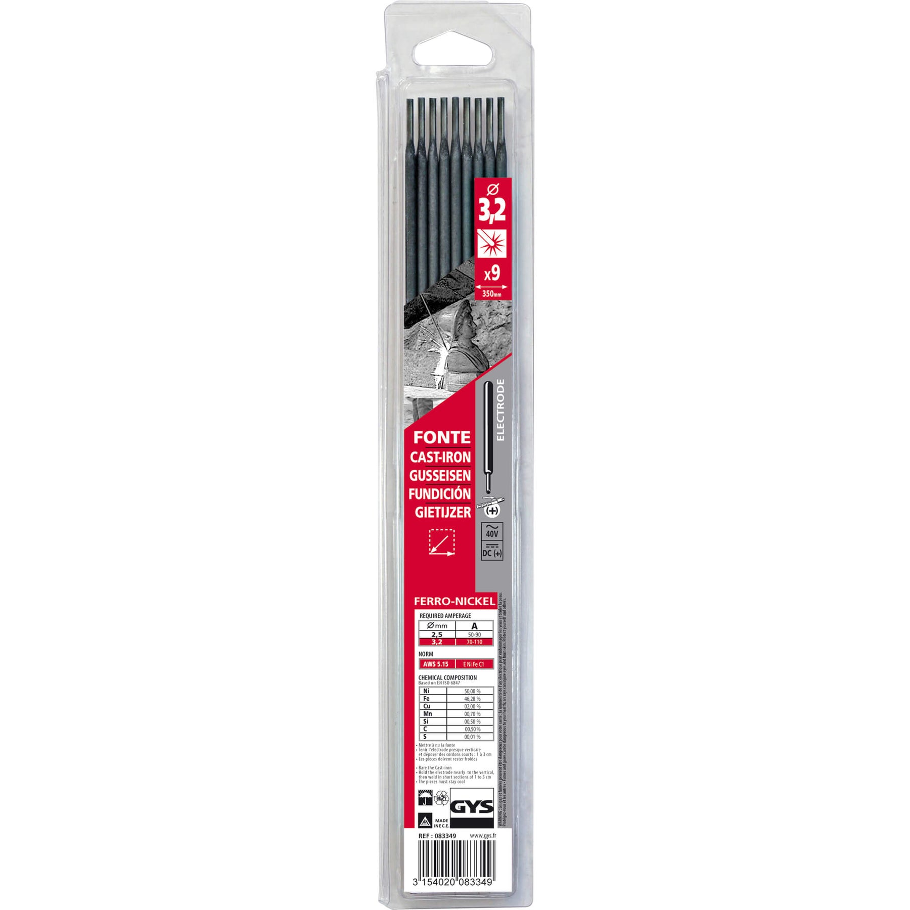 Stabelektroden Gußeisen Ø3,2mm (9 Stück)