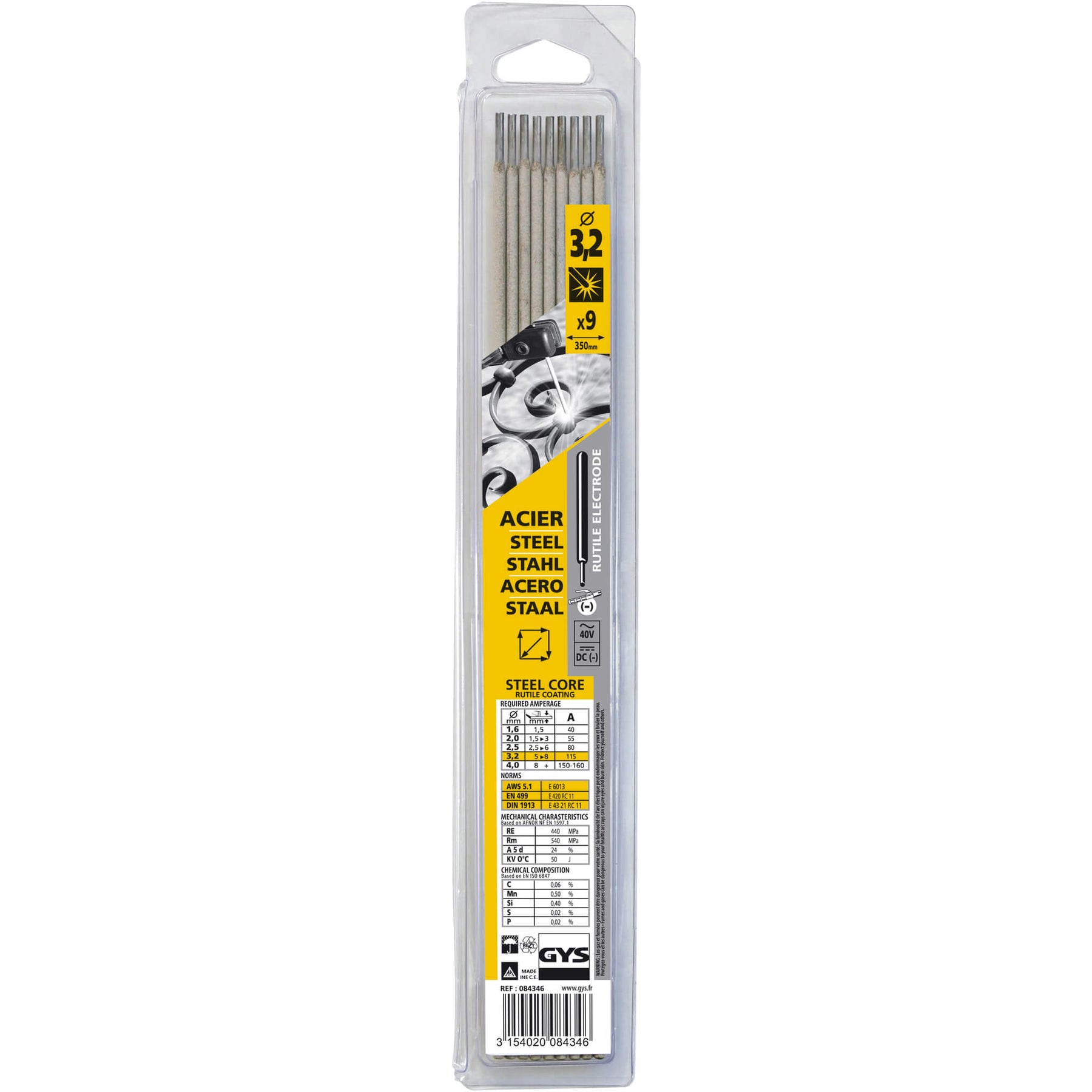 Stabelektroden Rutil Ø3,2mm (9 Stück)